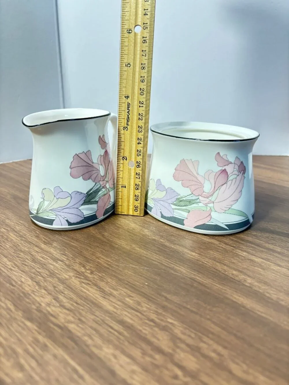 New Decade by Noritake Creamer & Sugar Bowl Set Porcelain Floral NO LID VTG 1985